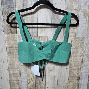 Arpyes Starry Night Green Shimmer Crop Bralette Top NWT